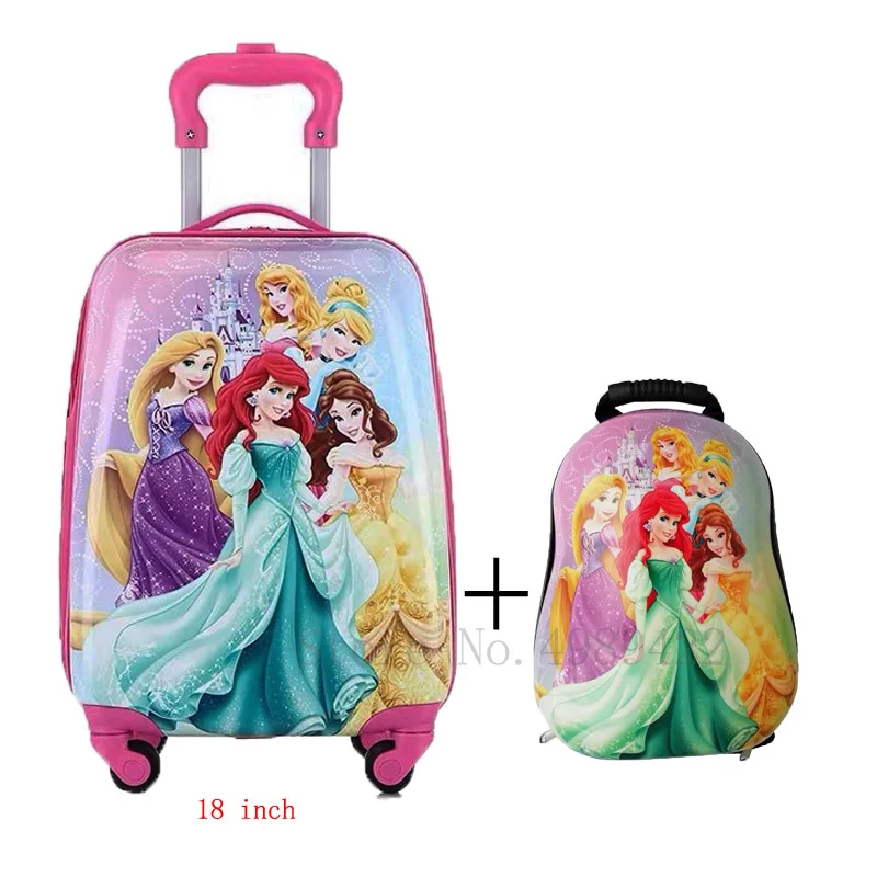 luggage set Мультяшный Детский чемодан, сумка на колесиках,, багаж на колесиках, набор рюкзаков для путешествий, чемодан с колесиком для переноски багажа - Цвет: luggage set