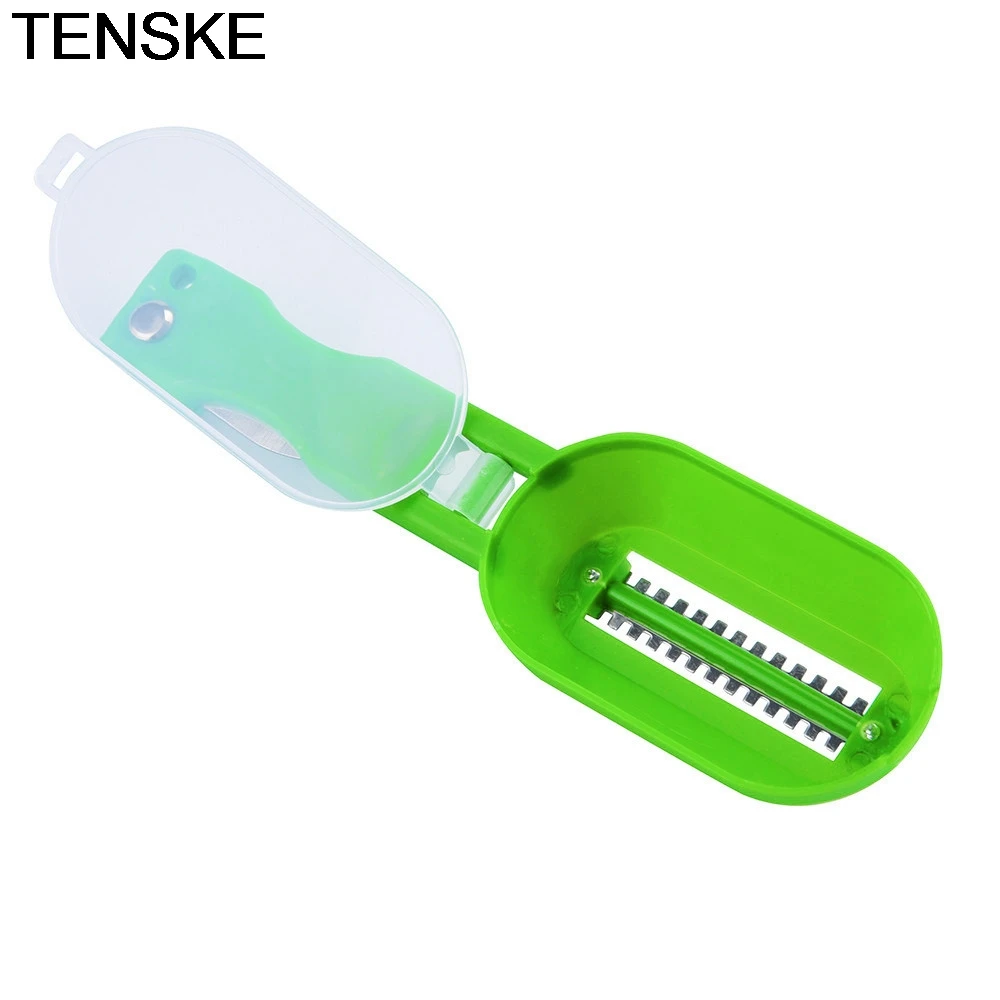 TENSKE, новинка, Практичный Нож для удаления рыбьей чешуи, скребок, нож, очиститель, кухонный нож, инструмент для рыбалки, кухонная посуда, овощечистка