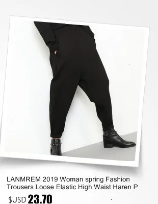 LANMREM/Новинка года; сезон осень-зима; модные однотонные повседневные свободные Гаремные штаны с эластичной резинкой на талии для женщин; PB275