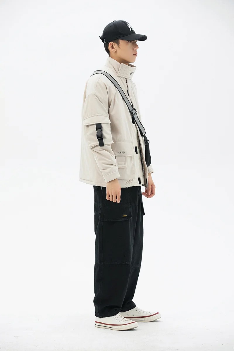 Yi inflooring мужская одежда Shu стиль функциональная рабочая одежда с хлопковой подкладкой мужская верхняя одежда с воротником-стойкой на липучке хлопок Coa