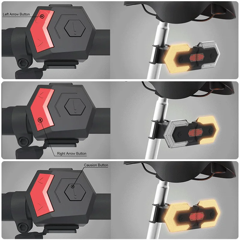 Bike Light Smart Wireless Remote Control Bike Turn Signals Front and Rear Light Cycling Safety Warning LED Tail Lights