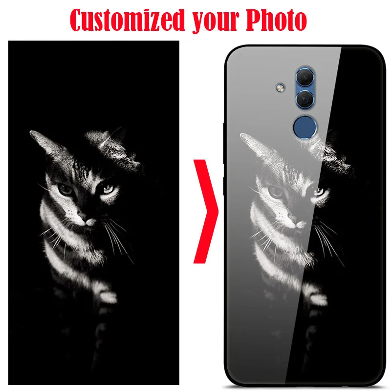 

Customized DIY Glass Phone Case For Huawei Nova 5 Pro P Smart Z 2019 P20 P30 Lite Pro Plus Y6 2019 Y9 2018 Cover 10 Mate 20 Lite