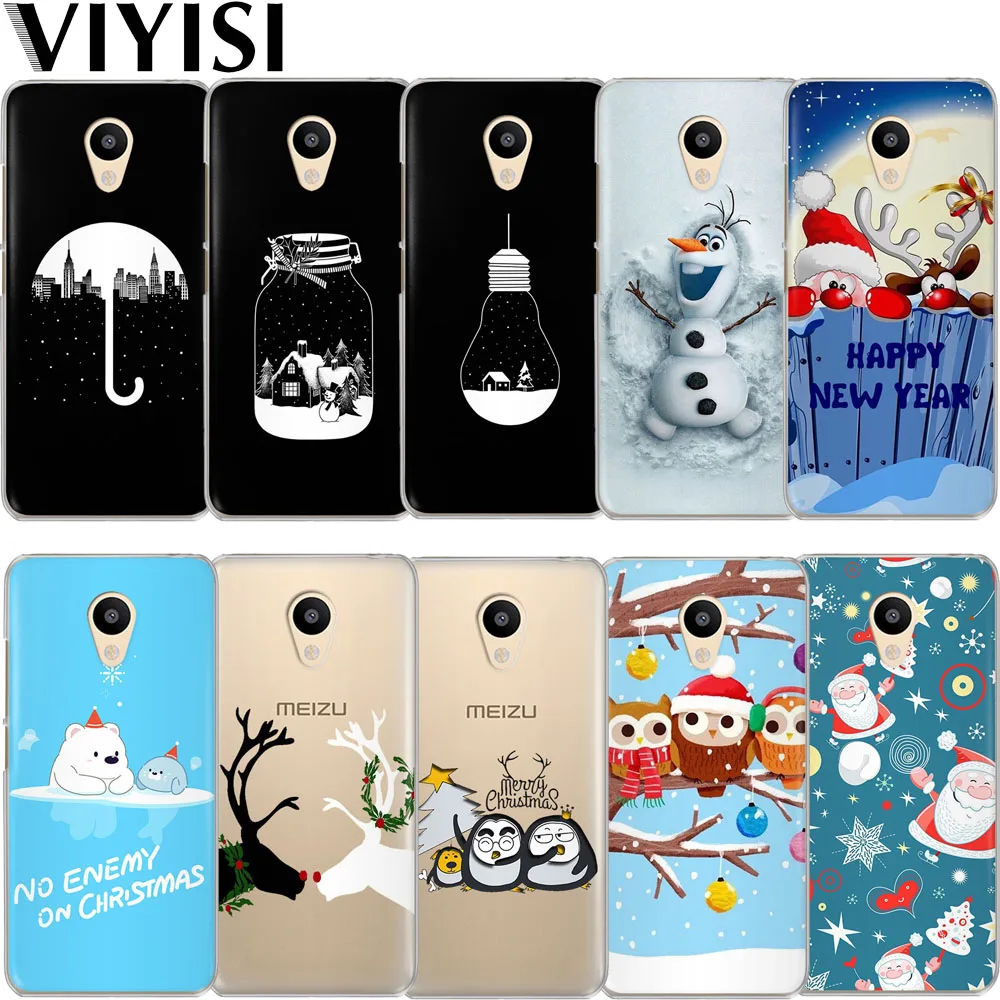 

Cute Santa Claus Elk For Meizu M6 5 Note Phone Case Cover M5S 5C M3s 3 Note Pro6 U10 U20 Soft Silicone TPU Back Coque Shell