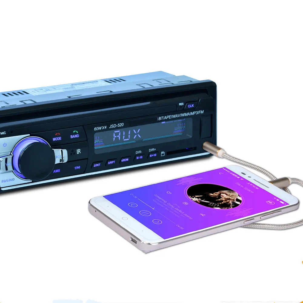 Bluetooth V2.0 Стерео Авторадио 12 В в-тире 1 Din FM Aux вход приемник SD USB MP3 MMC WMA автомобильный аудио плеер