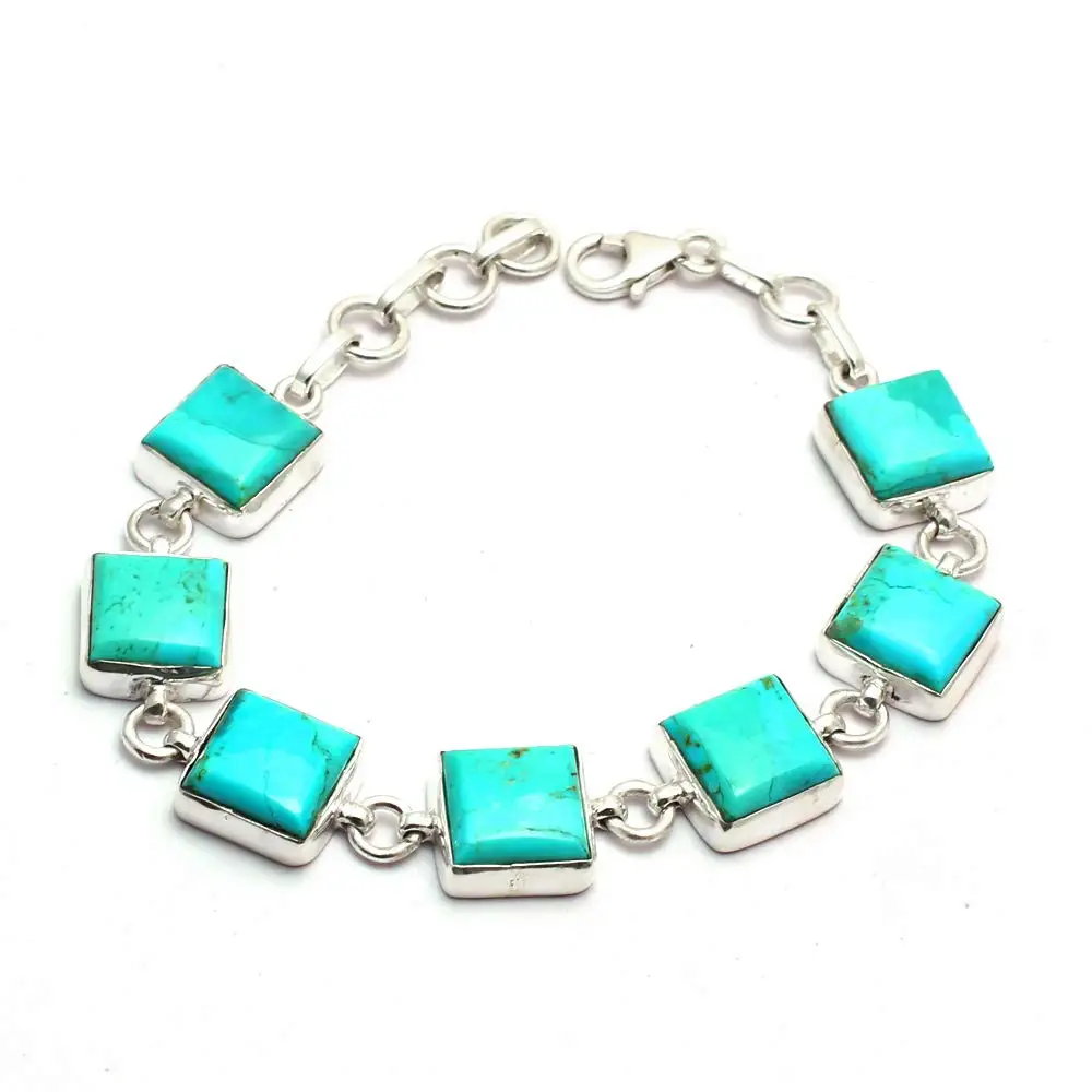 

Genuine Mohave Turquoise Bracelet 925 Sterling Silver,19 cm, 2SBR0114