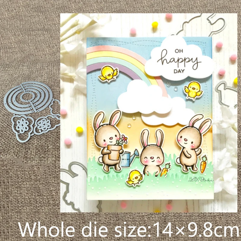 Новый дизайн металлический трафарет для рукоделия пресс-формы радуга небо