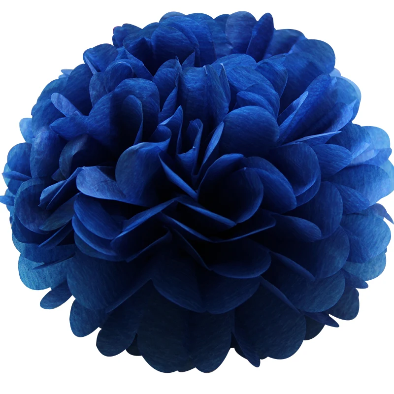 navy Blue 1 шт. розовые цветочные шары из бумаги Свадебная вечеринка помпоны из оберточной бумаги Свадебная вечеринка фоновое украшение домашняя декоративная ткань день рождения DIY - Цвет: navy Blue