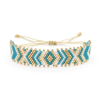 

Rttooas MIYUKI Geometric Pattern Bracelet Women Handmade Woven Beaded Charm Bracelet Pulseras Mujer Moda 2020 Fashion Jewelry