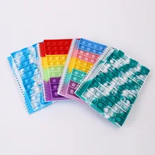 

Pop Its Notebooks-40 Pages School Writing Book Fidget Toy Writing Pad Sensory Relief Squeeze Notebook Kids Educational Supplies