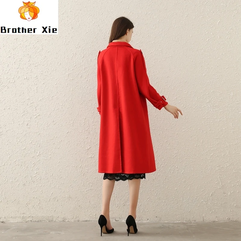 

new winter double-sided cashmere coat whom long coat collar han edition cultivate morality show thin fashion the doll