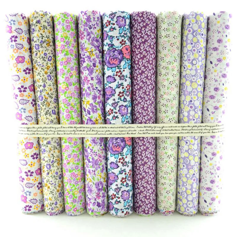 Booksew 9 шт./лот 50 см x Telas хлопковая ткань De Algodon Para Лоскутная фиолетовая Цветочная