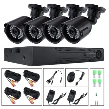 

8CH Home Safety 4pcs Monitor Camera 1080N ADVR 1280TVL Night Outdoor Indoor Video Surveillance Security System Kit