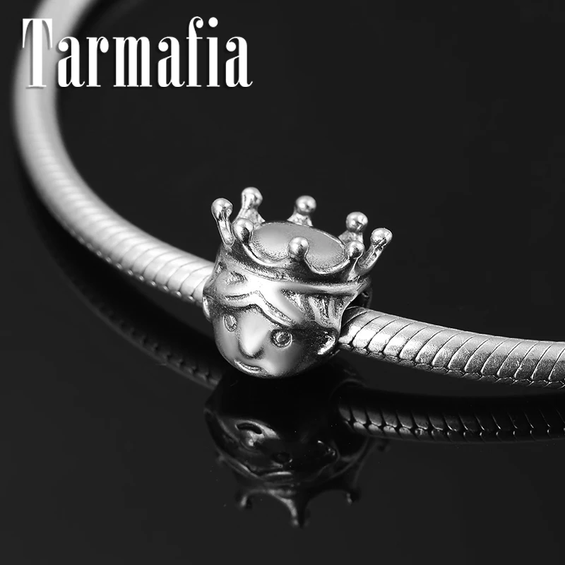 

Hot 925 Sterling Silver DIY Fairy Tale Noble Prince Crown Beads Accessories Fit Original Pandora Charm Bracelet Jewelry making