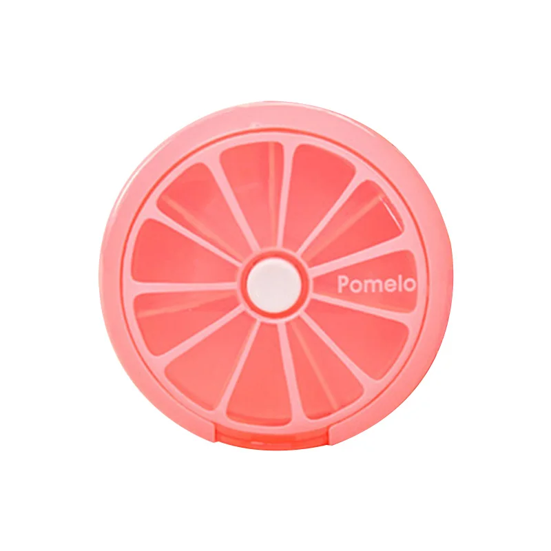 Portable Weekly Pill Box Rotating Pill Case Splitter Travel Medicine Box Dispenser 7 Day Pill Container Organizer Candy color