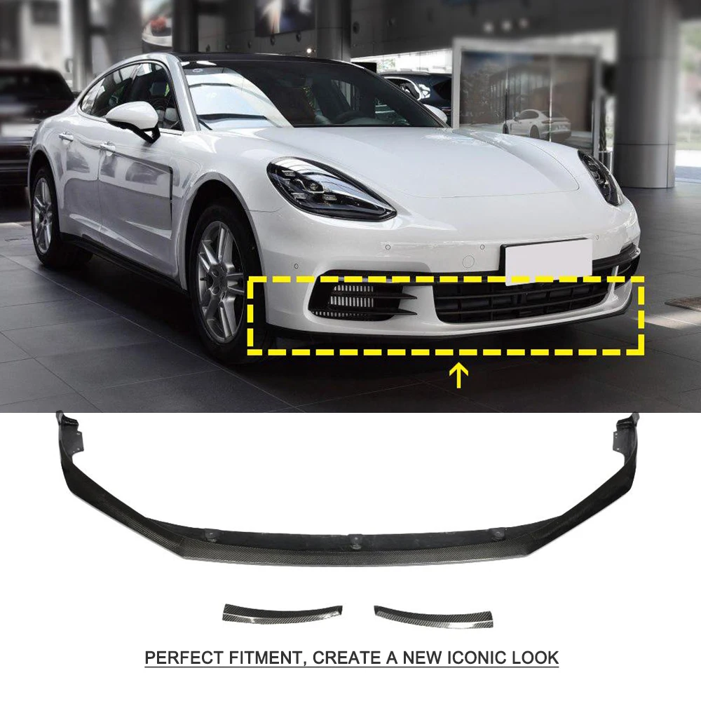 Для Porsche Panamera standard- автомобильный передний бампер спойлер из настоящего углеродного волокна передний губной разветвитель диффузор