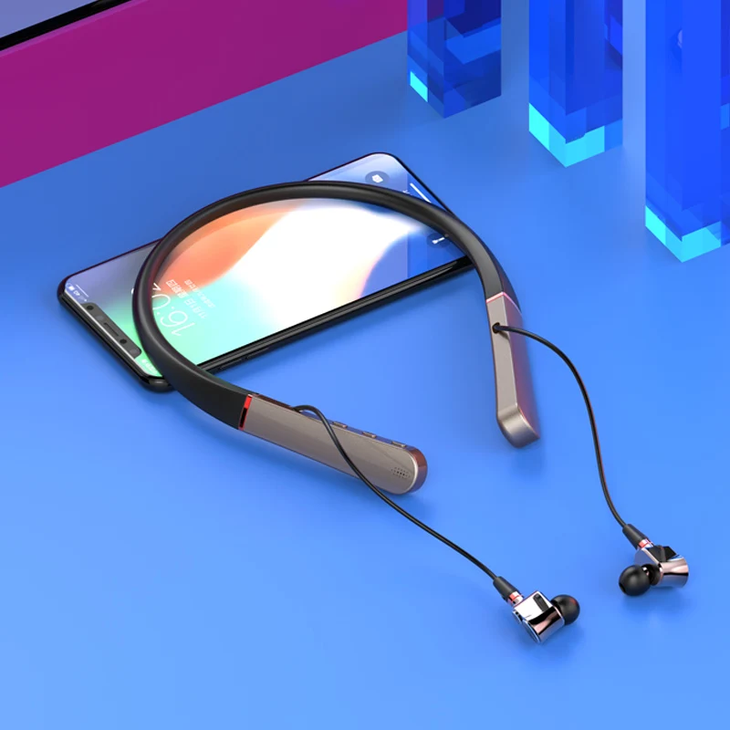 Online Auriculares inalámbricos Bluetooth 5,0 auriculares 6 Dynamic Hifi auriculares deporte colgante cuello auricular con interfaz tipo C 3,5mm auricular