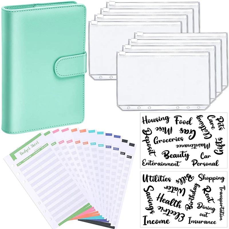 A6 PU Leather Notebook Binder Budget Planning Notepad 6 Ring Covers for Bill | Канцтовары для офиса и дома