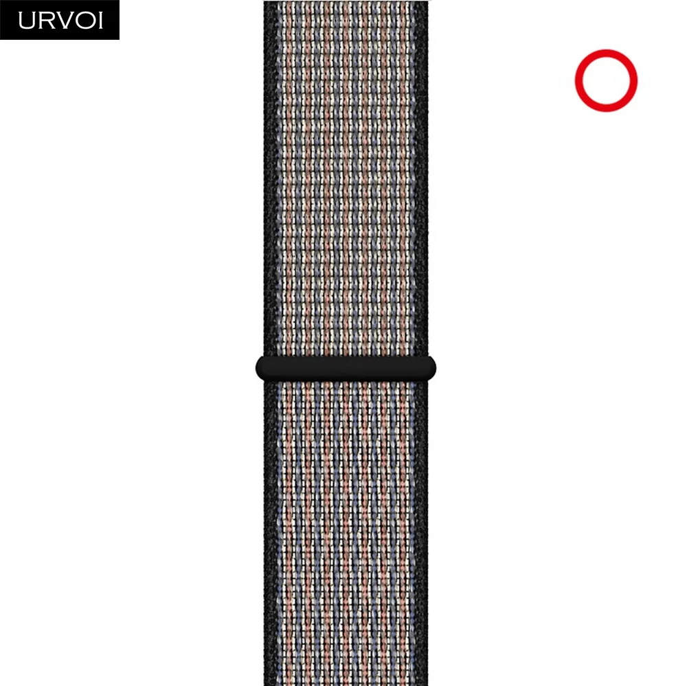 N Royal P L Glow URVOI Спортивная петля для apple watch band series 5 4 3 2 1 светоотражающий ремешок для iwatch двухслойный дышащий тканый нейлон осень - Цвет ремешка: N Royal P L Glow