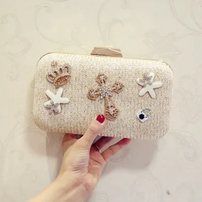 

New Style Evening Bag Handmade Clutch Fashion Korean-style Weaving Square Sling Bag Crossbody/shoulder Bag Women Bag WOMEN'S Bag