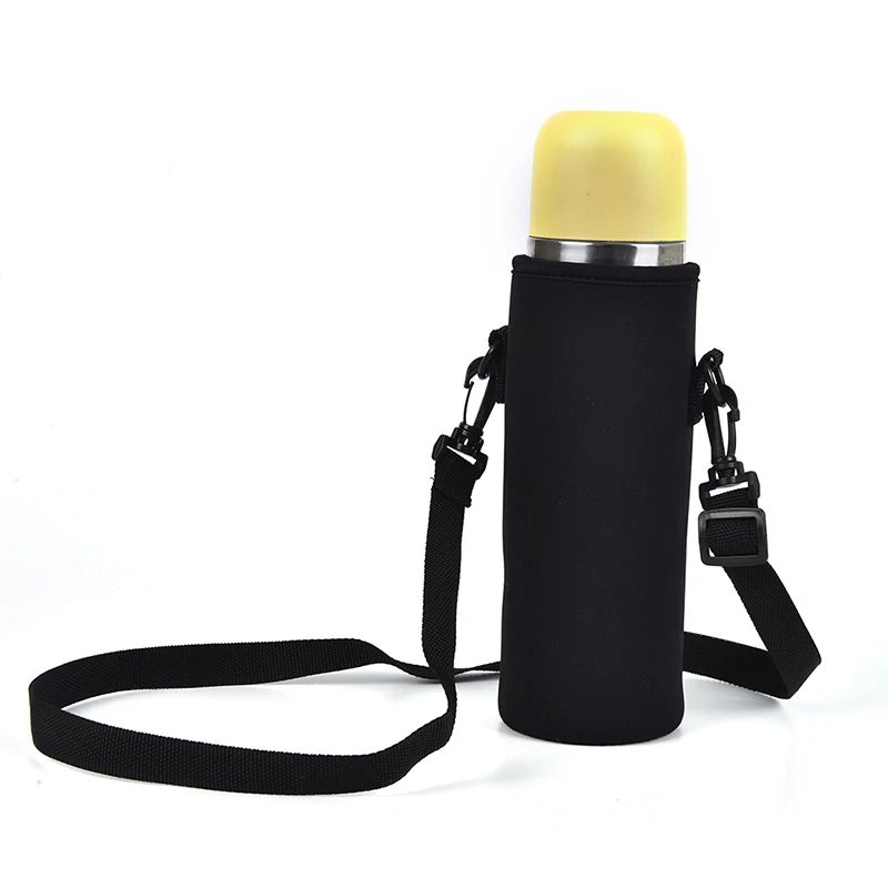 Water Bottle Sports Bottle Water Bag 36oZ/64oZ Water Bottle Cover Bag Pouch W/Strap Neoprene Water Pouch Holder Shoulder Strap Black Bottle Carrier Insulat
