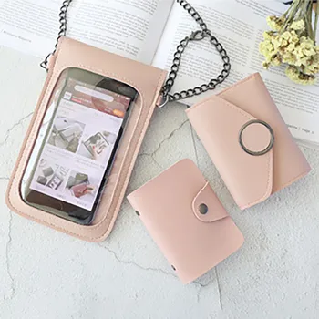 

Shoulder Slung Wallet Mobile Phone Bag Transparent Metal New Simple Women Design Type Size Function Compatible Brand Touch