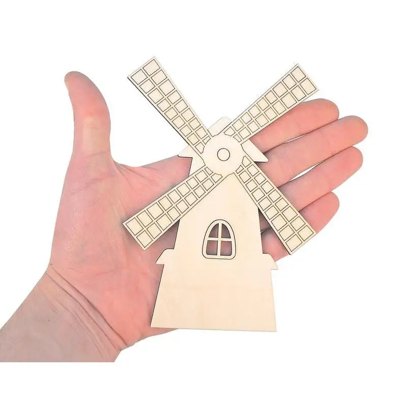 

Wooden Windmill (15cm) Mill Craft Shape Ornaments Decoration Gift Decoupage Unpainted DIY Project 0285