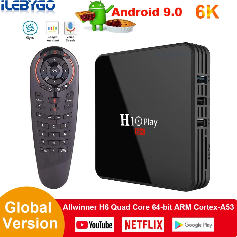 H10 Play tv Box Android 9,0 4 ГБ 32 ГБ 64 Гб Smart tv BOX Allwinner H6 четырехъядерный 6K HDR 2,4 ГГц Wifi Google плеер телеприставка