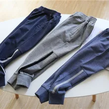 Детские боковых кромок pin tiao Удобная в ношении ткань Универсальный Повседневные спортивные штаны 091421