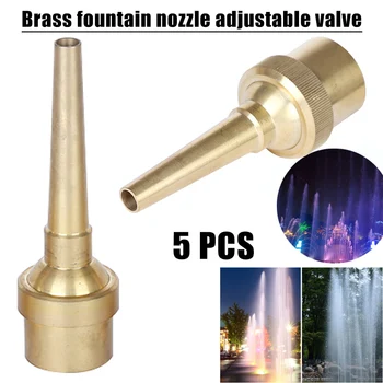 

5Pcs 1/2 Inch Brass Fountain Nozzle Adjustable Valve Control Jet Straight Fountain Nozzles Landscape Garden Fountain Hog