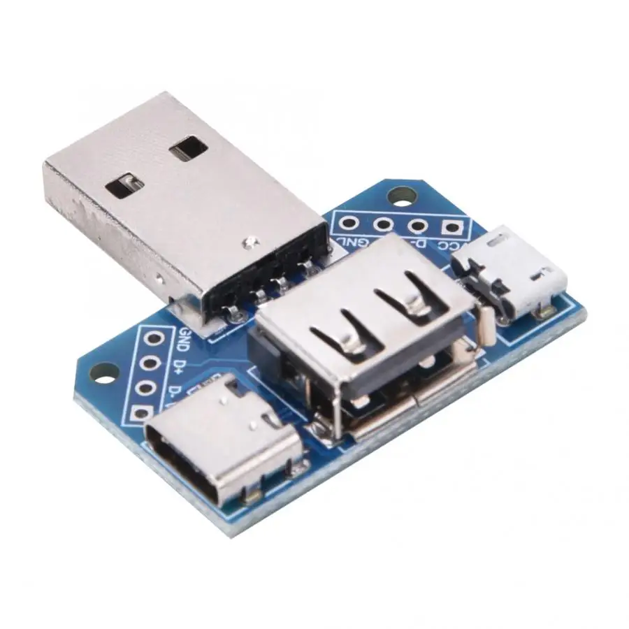 5 шт. USB адаптер пластина модуля Мужской USB на женский USB Micro-usb type-C 4P 2,54 мм плата передачи