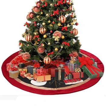 

120cm Xmas Tree Skirt Carpet Santa Claus Snowman Floor Pad Cover Merry Christmas Tree Decor Base For Home New Year Party Decor