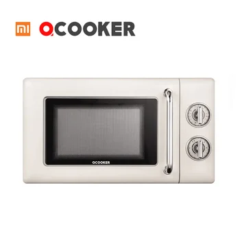 Cheap QCOOKER Microwave CR-WB01B XIAOMI 20L Countertop Turntable Microwave Multiple Radiation Protection Retro Mechanically Controlled