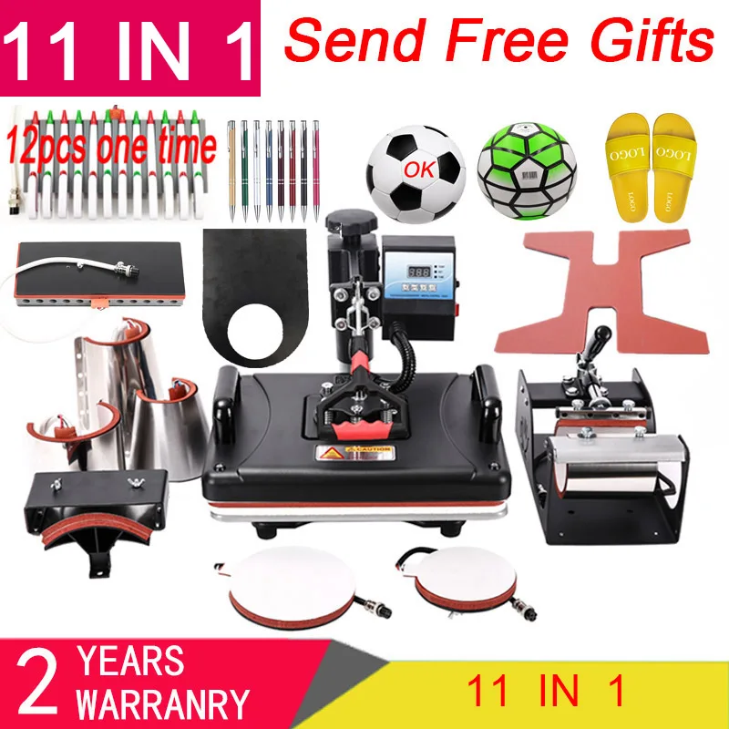 

30*38cm 11 in 1 Combo Heat Press Machine Sublimation Heat Transfer Machine For T Shirt/Plate/Mug/Shoe/Pen/Cap/Phone Case/Bottle