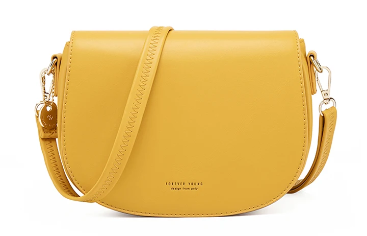 Fashion Bags Ladies Luxury Bags Vintage Saddle Female Bag Yellow Shoulder Bag With Adjustable Strap - Цвет: yellow
