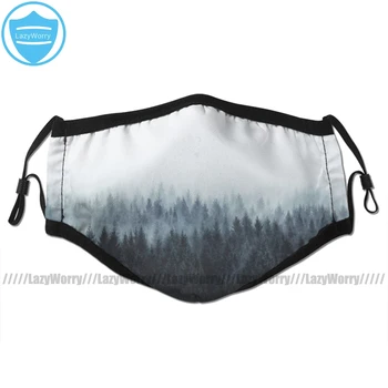 

Green Forest Mouth Face Mask High And Low Facial Mask Kawai Cool with 2 Filters for Adult