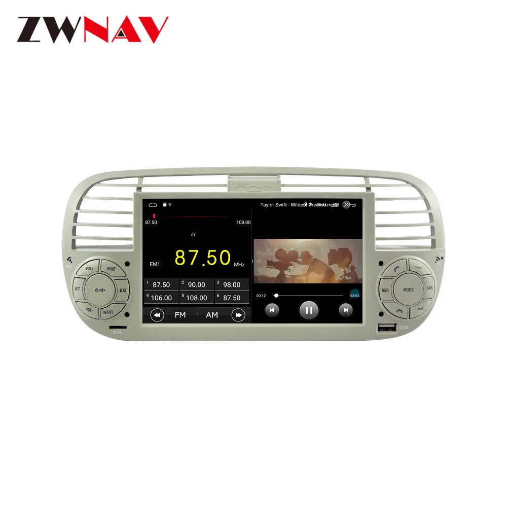 Top no 2 din Android 9.0 car cd dvd radio stereo For FIAT 500 2007-2014 BT Wifi auto Audio multimedia player gpd navigatio head unit 8