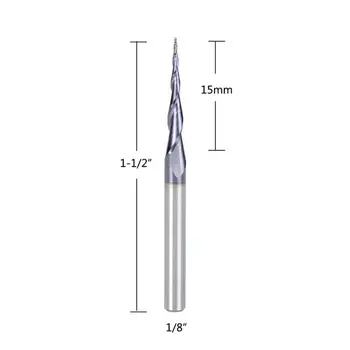 

Wholesale Durable 1/8 Shank End Mills Radius 0.25mm TiAIN Carbide Ball Nose Tapered Tools
