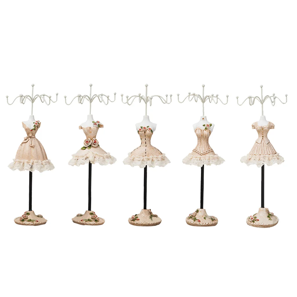  5Pcs 25 cm/10 inch High Elegant Jewelry Stand Holder Princess Skirt Bracelet Rings Hanger