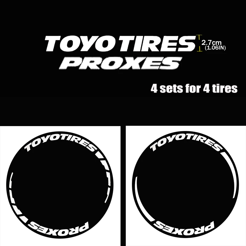 

4 sets/lot Car Wheel Stickers Car Tuning Universal 3D Permanent Rubber Decorative Stickers DIY Permanent Auto Lettering Sticker