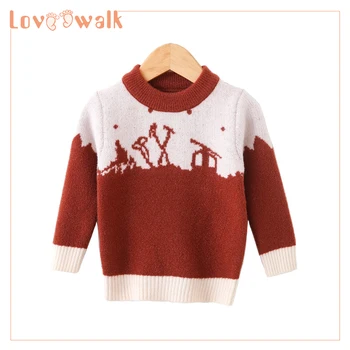 

Boys Kids Children Winter O-Neck Warm Knitted Sweaters For Teenagers Boys Clothing Thicken Pullover Jumper Sweater New 2019