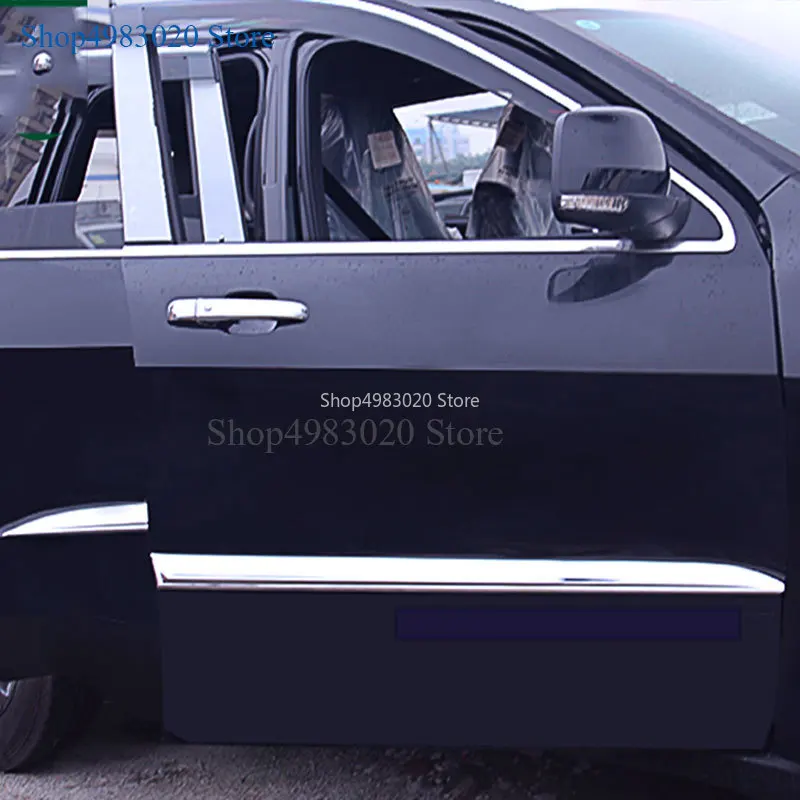 

For Jeep Grand Cherokee 2014-2017 2018 Chrome Side Door Body Molding Line Cover Trim Protector Decoration Exterior Accessories