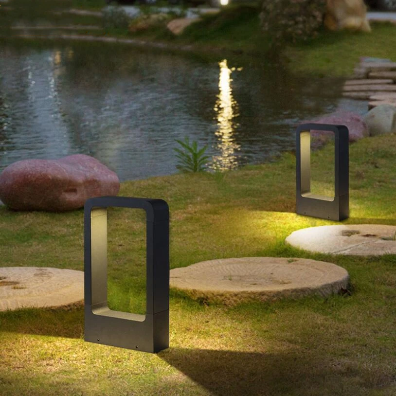 

15W LED Garden Pillar Lawn Light Villa Park Stand Post Lawn Lamps Outdoor Landscape Pathway Patio Lawn Bollard Light