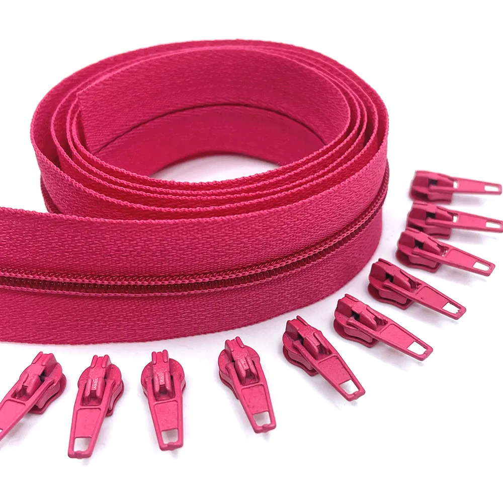 3# Bulk Nylon Coil Zippers with Zipper Sliders Fushia Color Yard Wholesale for DIY Home Craft Sewing Garment Accessori | Дом и сад