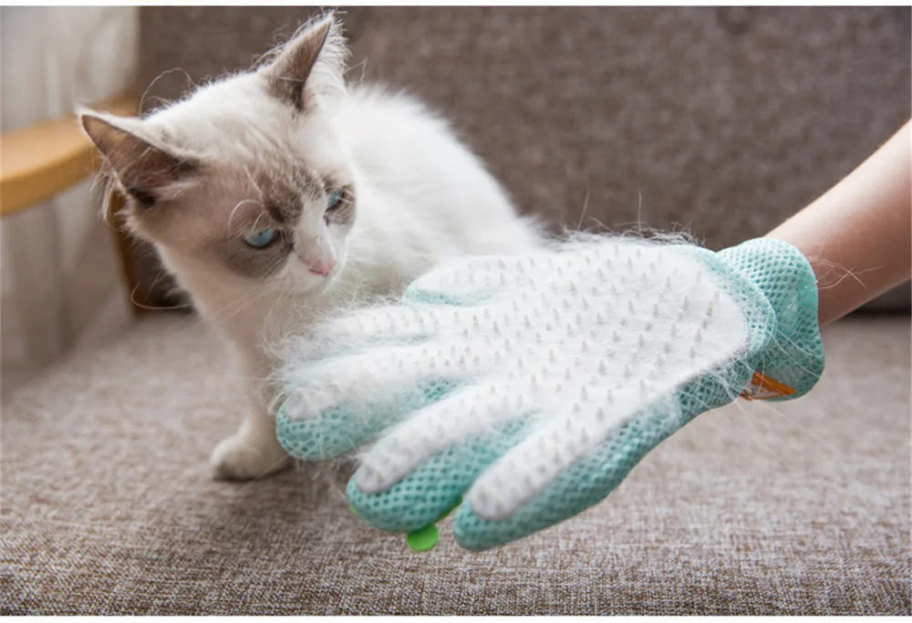 Pet Dog Cats Grooming Cleaning Brush Gloves Effective Deshedding Back Massage Animal Bathing Hair Removal Gloves Dog Combs Brush (11)