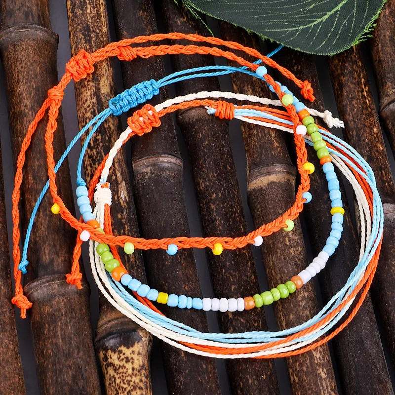 3 шт./компл. Miss JQ Boho женские браслеты для щиколотки синяя цепочка с бисером на лодыжку модный браслет для ног женские пляжные летние украшения для досуга