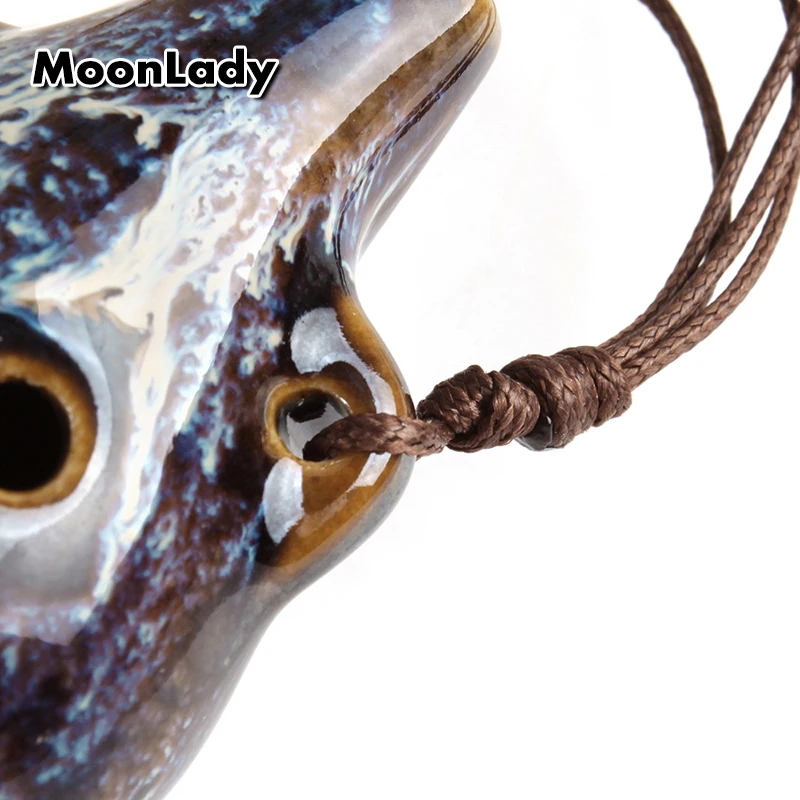  2 Colors Ocarina 6 Hole Kiln-Change Small Ocarina Alto C Tone Beginner Ocarina Tourist Souvenir Tea - 4000401942604