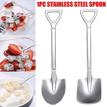 

Stainless Steel Shovel Dessert Spoon Food Ices Cream Candy Tea Coffee Spoon