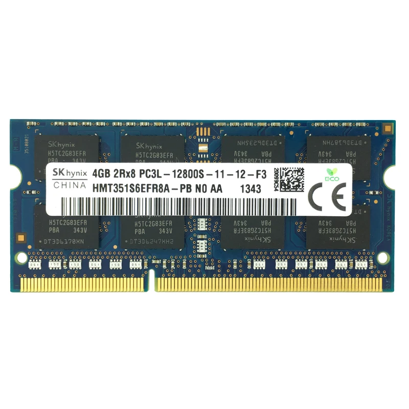 Чипы SKhynix, Sodimm ram DDR3L, 4 Гб, 1600 МГц, 1,35 в, память для ноутбука, PC3L-12800S, 204pin, без ECC, память для ноутбука