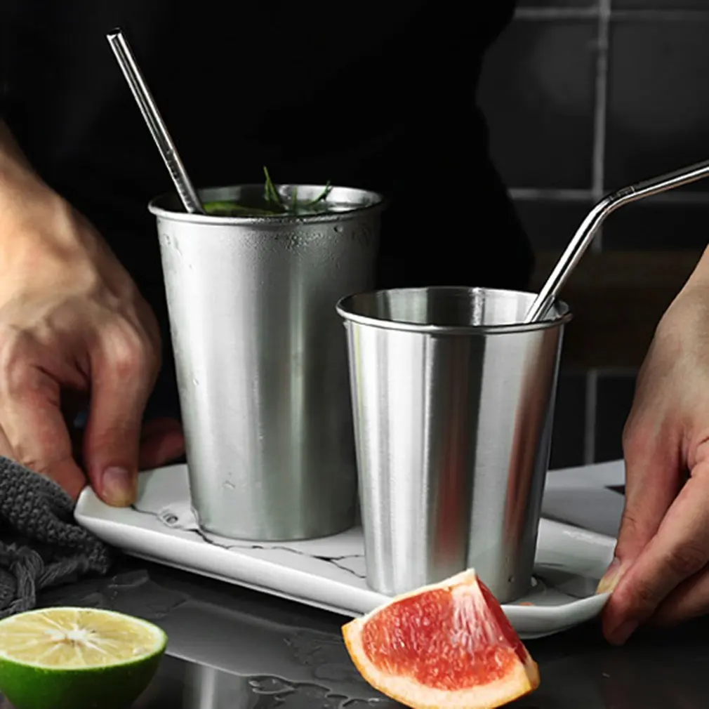 

304 Stainless Steel Cup Shatterproof Safe Wine Cup Reusable Cocktail Party Water Beer Tea Cup Drinkware Mugs Outdoor Cup