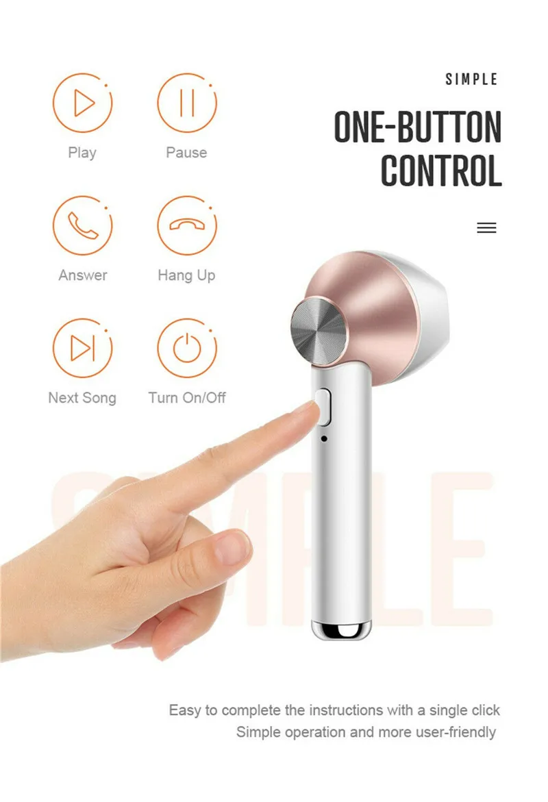 PYMH Waterproof TWS Wireless In Ear Stereo Bluetooth 4 2 Earphone Headset Sport Touch Control Headphone Earbud